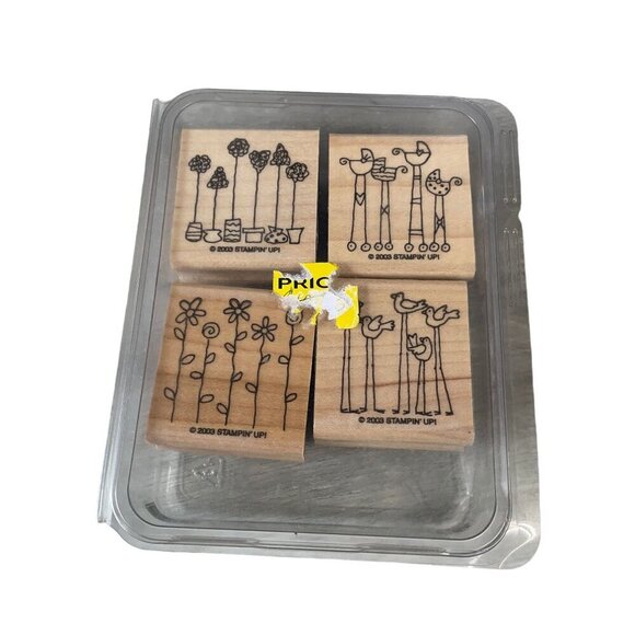 Stampin Up! Simple Somethings 2003 Wooden Rubber Stamps Set Of 4 - Picture 3 of 3
